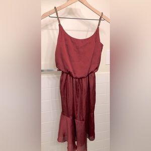 Satin Slip dress, Size S, burgundy
